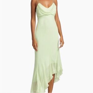 Love shack fancy  Chesley Draped Asymetric Ruffle-Hem Maxi Dress